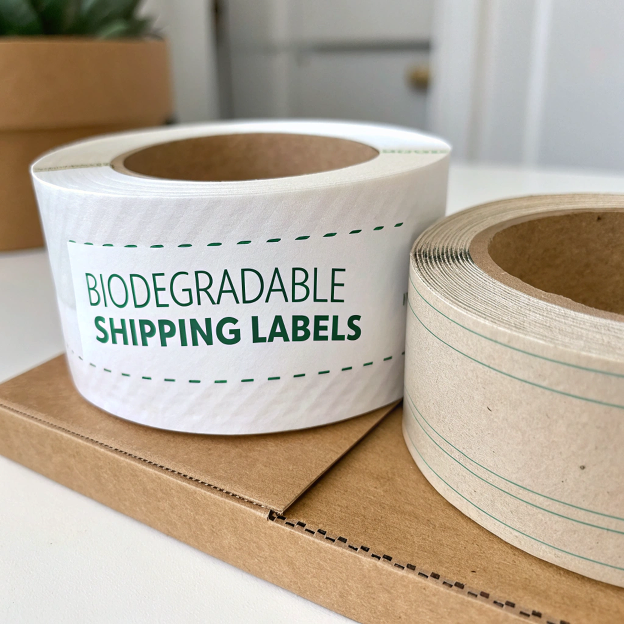 Eco labels and biodegradable tape